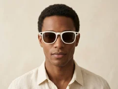 G2 Rectangular Cream TR90 Smart AI Sunglasses #BS705-0002