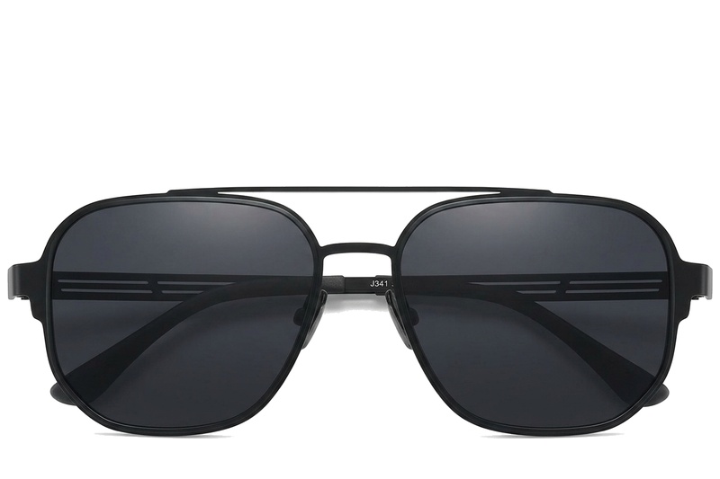 BS824-0349_Black_Aviator_Metal_Sunglasses-front