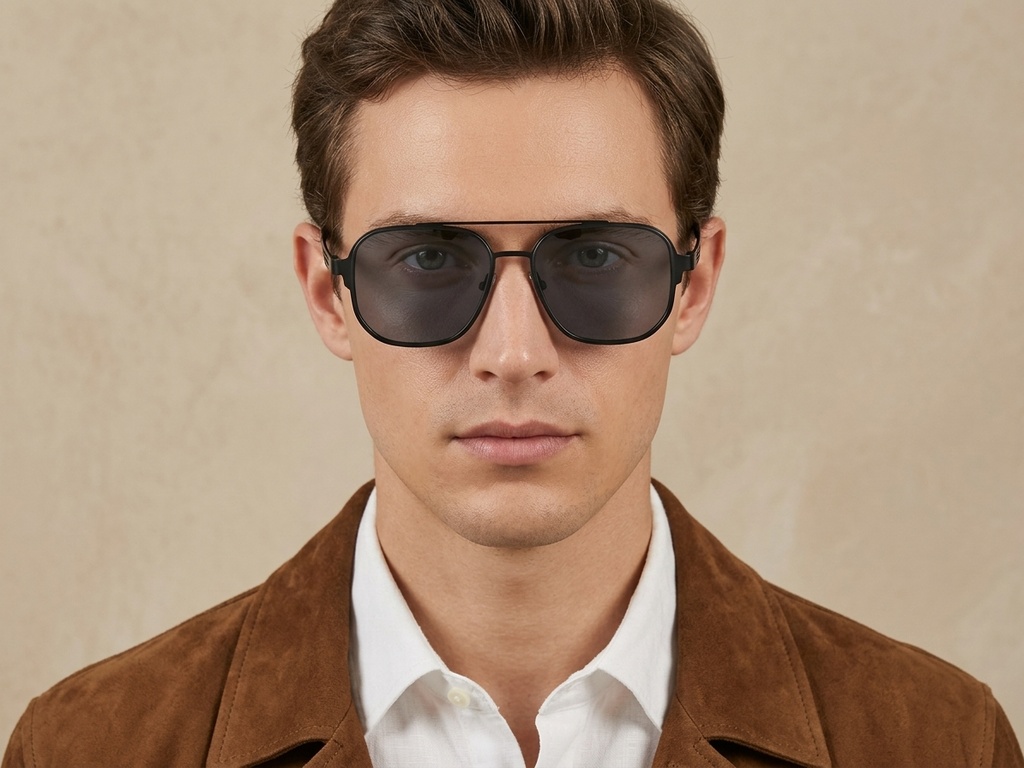 BS824-0349_Black_Aviator_Metal_Sunglasses-tryon_male