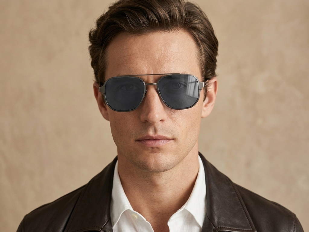 BS824-0350_Grey_Aviator_Metal_Sunglasses-tryon_male
