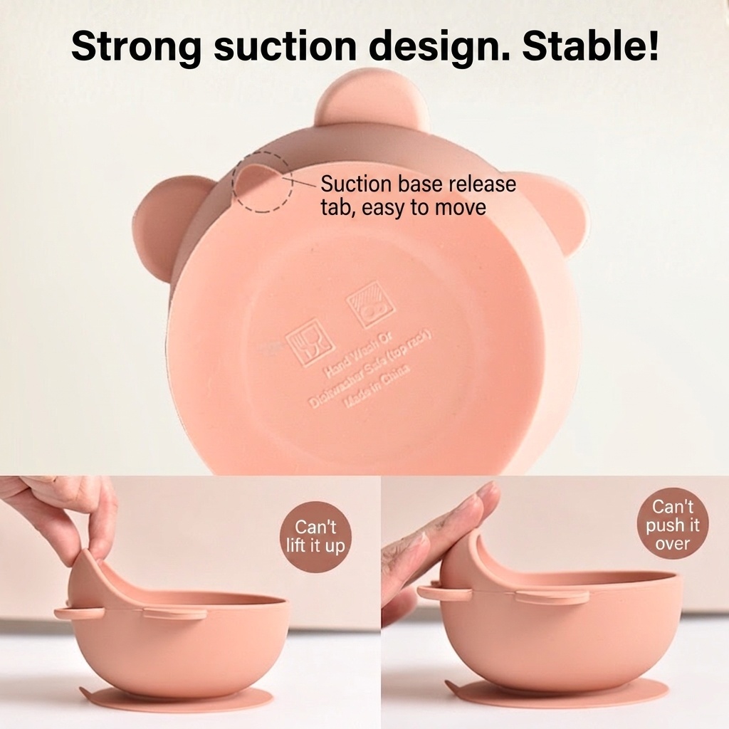Cute Silicone Suction Baby Bowl - Spill-Proof Toddler Feeding