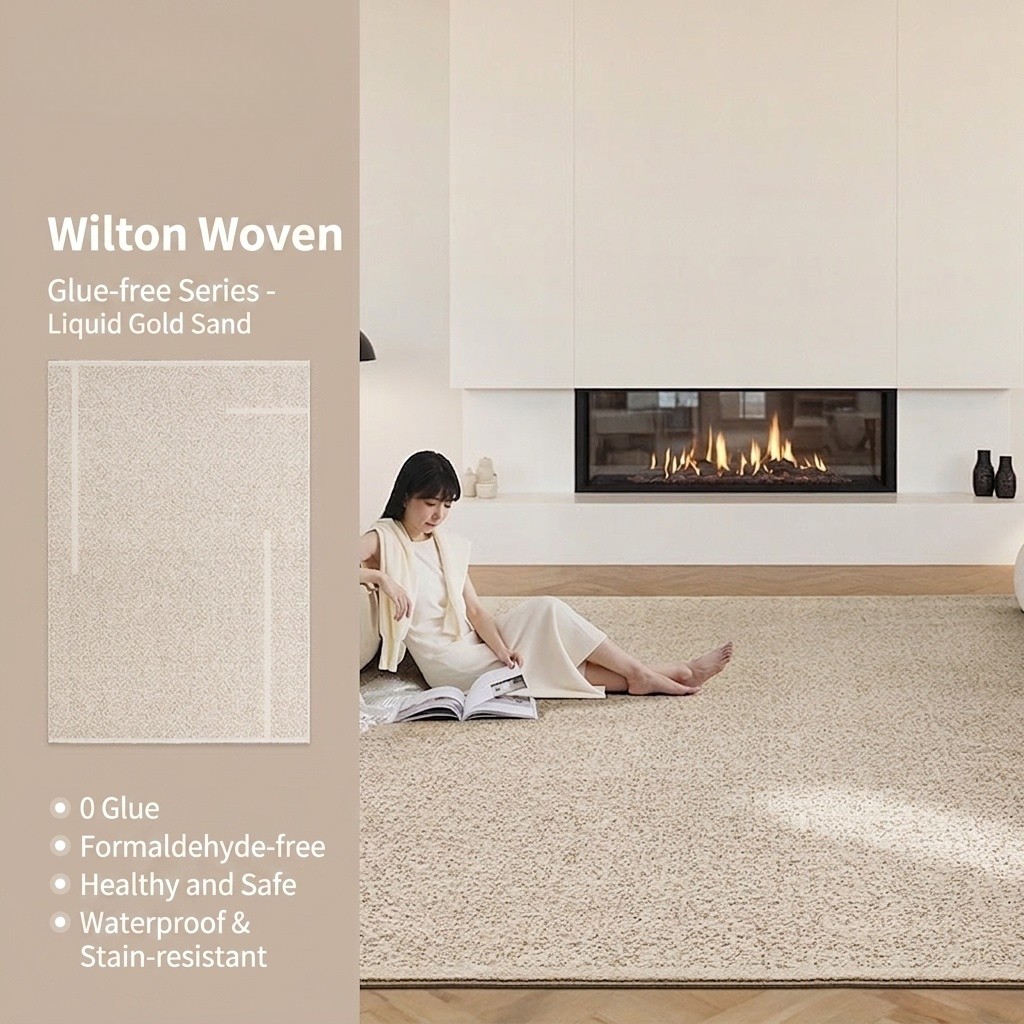 Modern Abstract Wool Blend Area Rug - Waterproof & Anti-Bacterial