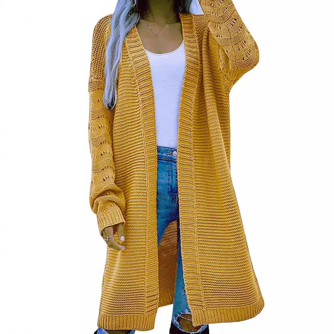 Women's Knit Cardigan Sweater Long Sleeve Open Front Duster