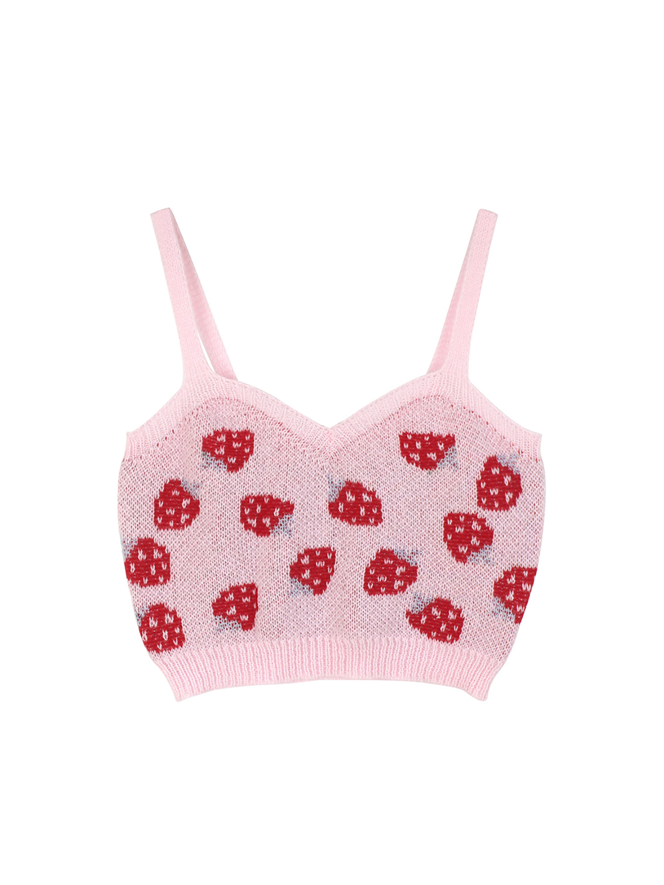 Strawberry Pattern Knit Cami Top Summer Thin Vest SSU-00007
