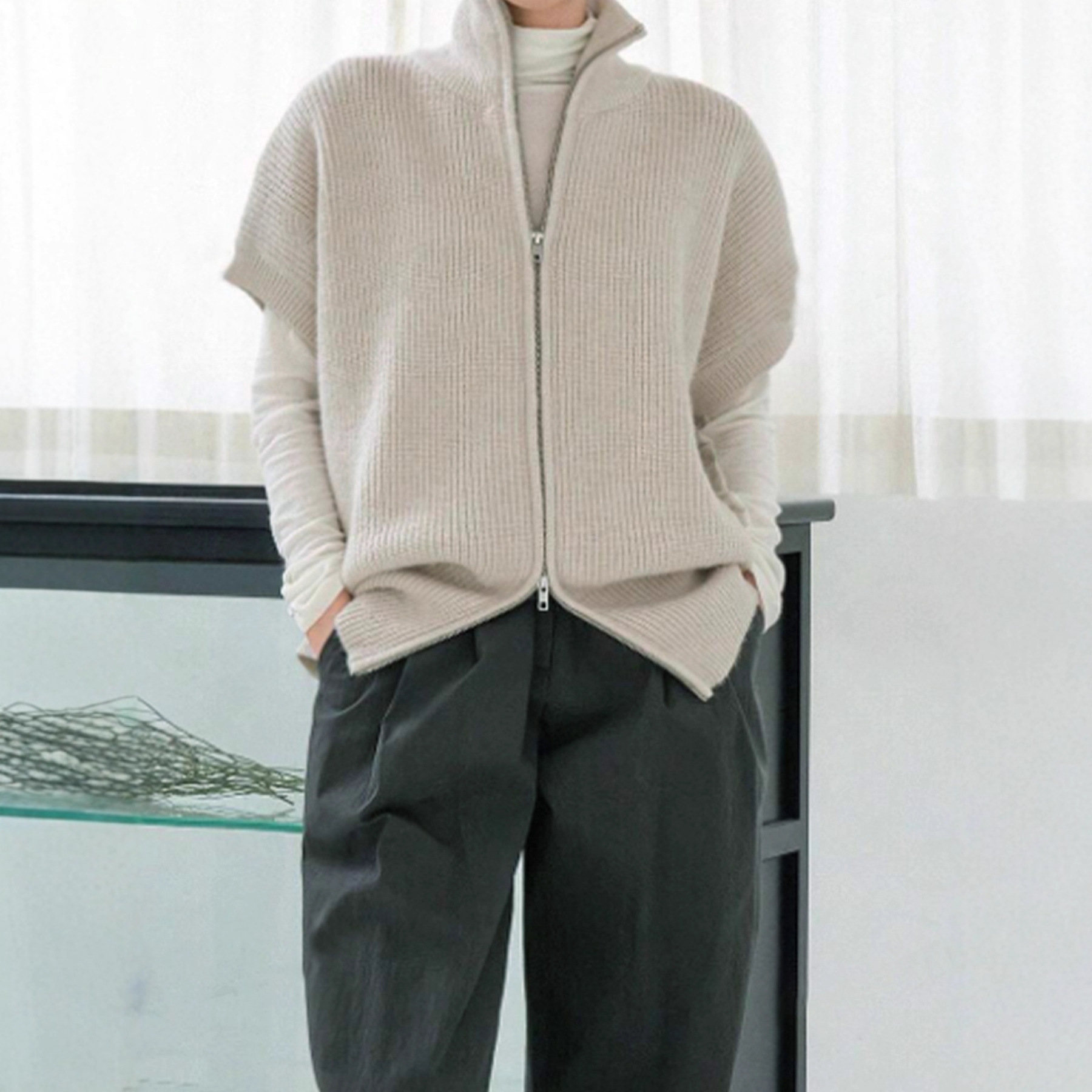 Women's Knit Cardigan Short Sleeve Ribbed Cropped Top