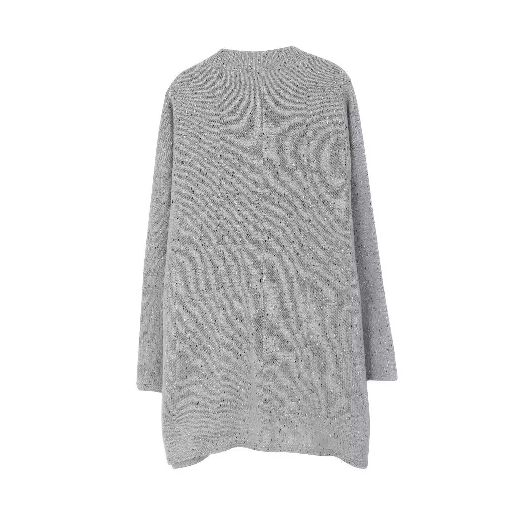 Women's Long Sleeve Knit Sweater Dress with Pockets - Fall/Winter