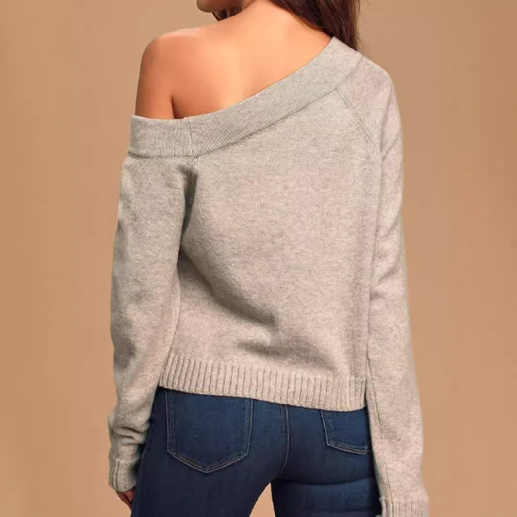 Women's Knit Pullover Long Sleeve Top - Lightweight Spring Summer SSU-00046