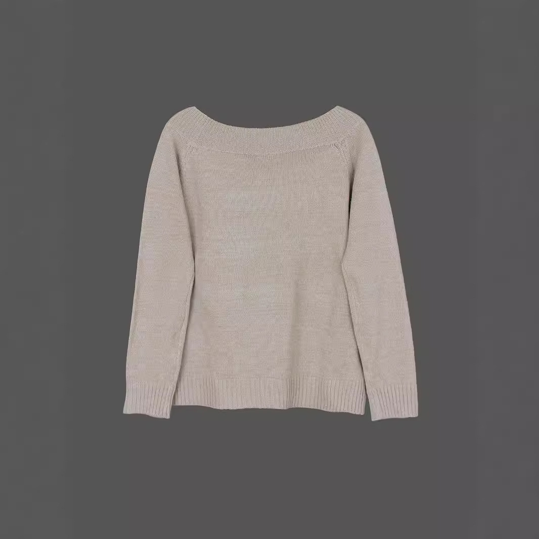 Women's Knit Pullover Long Sleeve Top - Lightweight Spring Summer SSU-00046