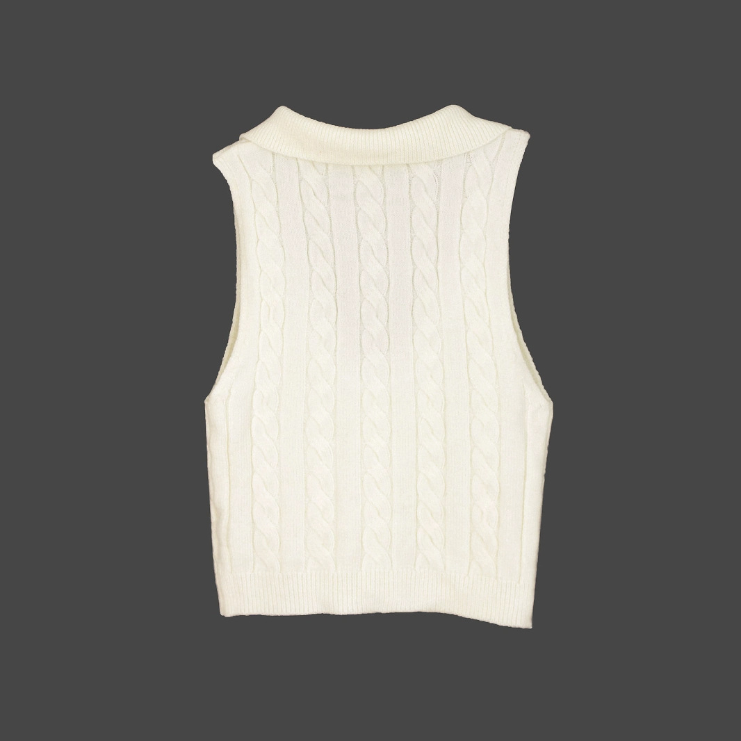 Sleeveless Knit Sweater Vest Women Spring Summer SSU-00016