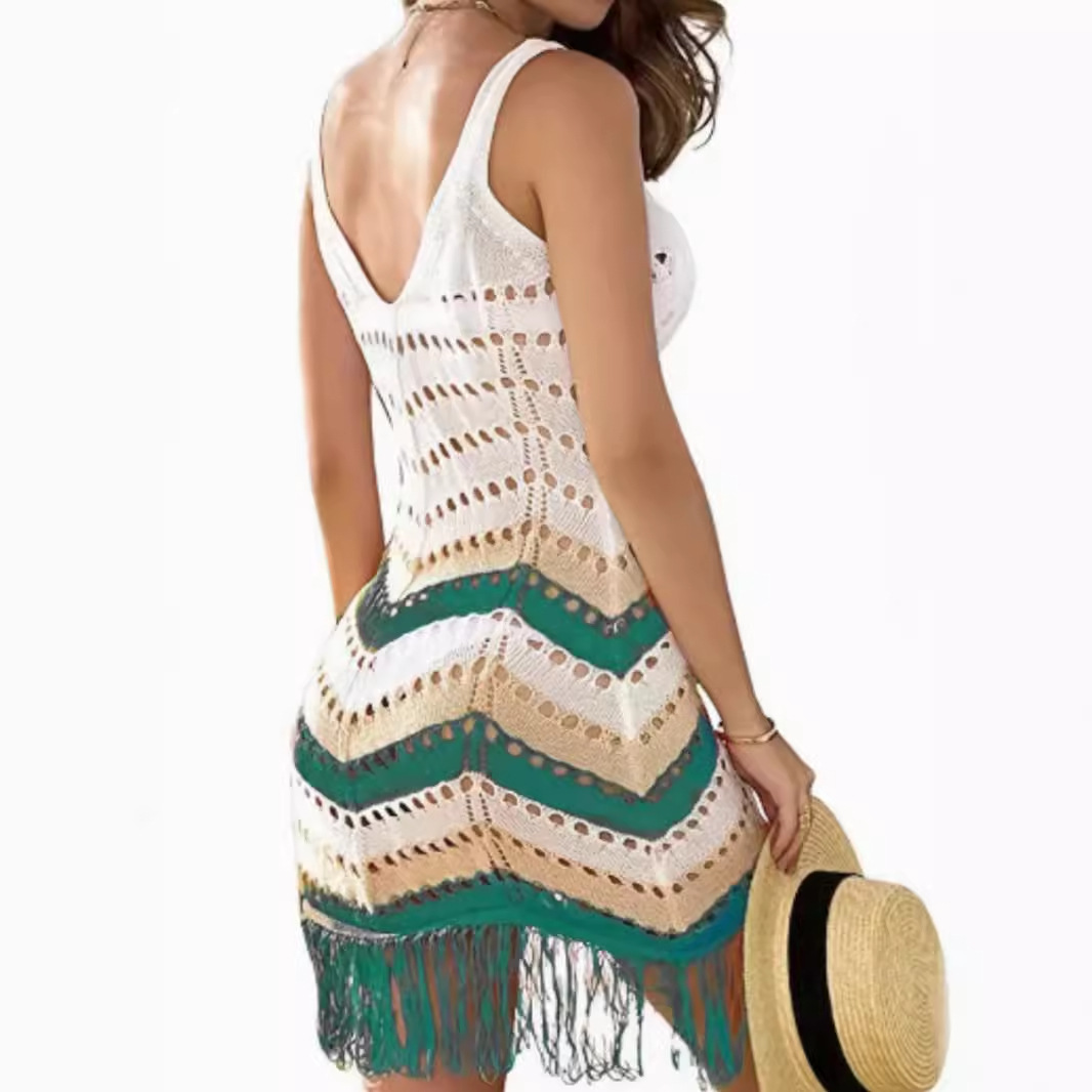 Sleeveless V-Neck Sundress Beach Vacation Summer Dress