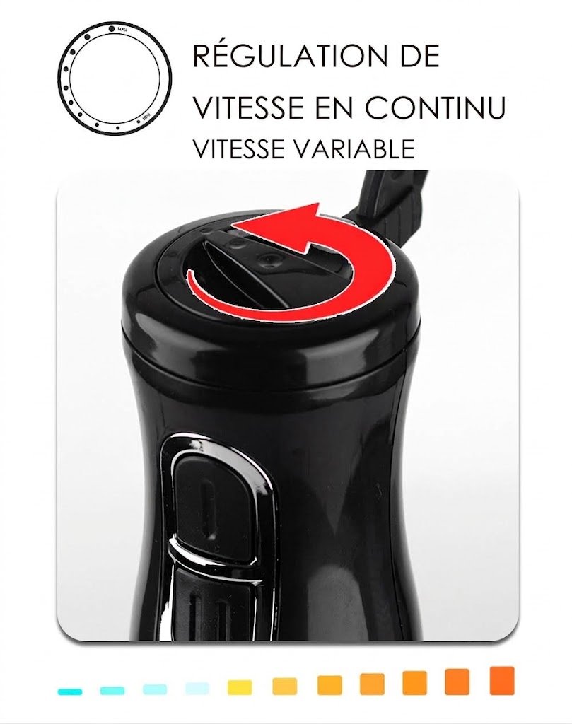 Mixeur plongeant RAF R.278 800 W - Acier inoxydable noir