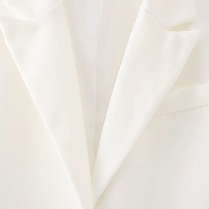 Blazer de mezcla de lana, abrigo largo clásico con flecos KUN-00004