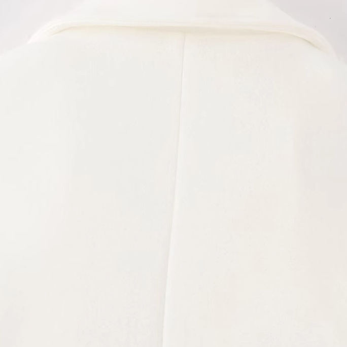 Blazer de mezcla de lana, abrigo largo clásico con flecos KUN-00004