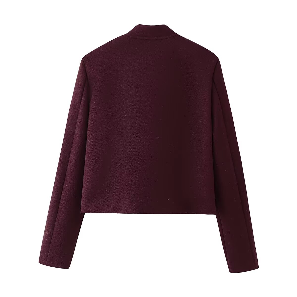 Faux Leather Cropped Jacket - Stylish Soft Classic KUN-00009