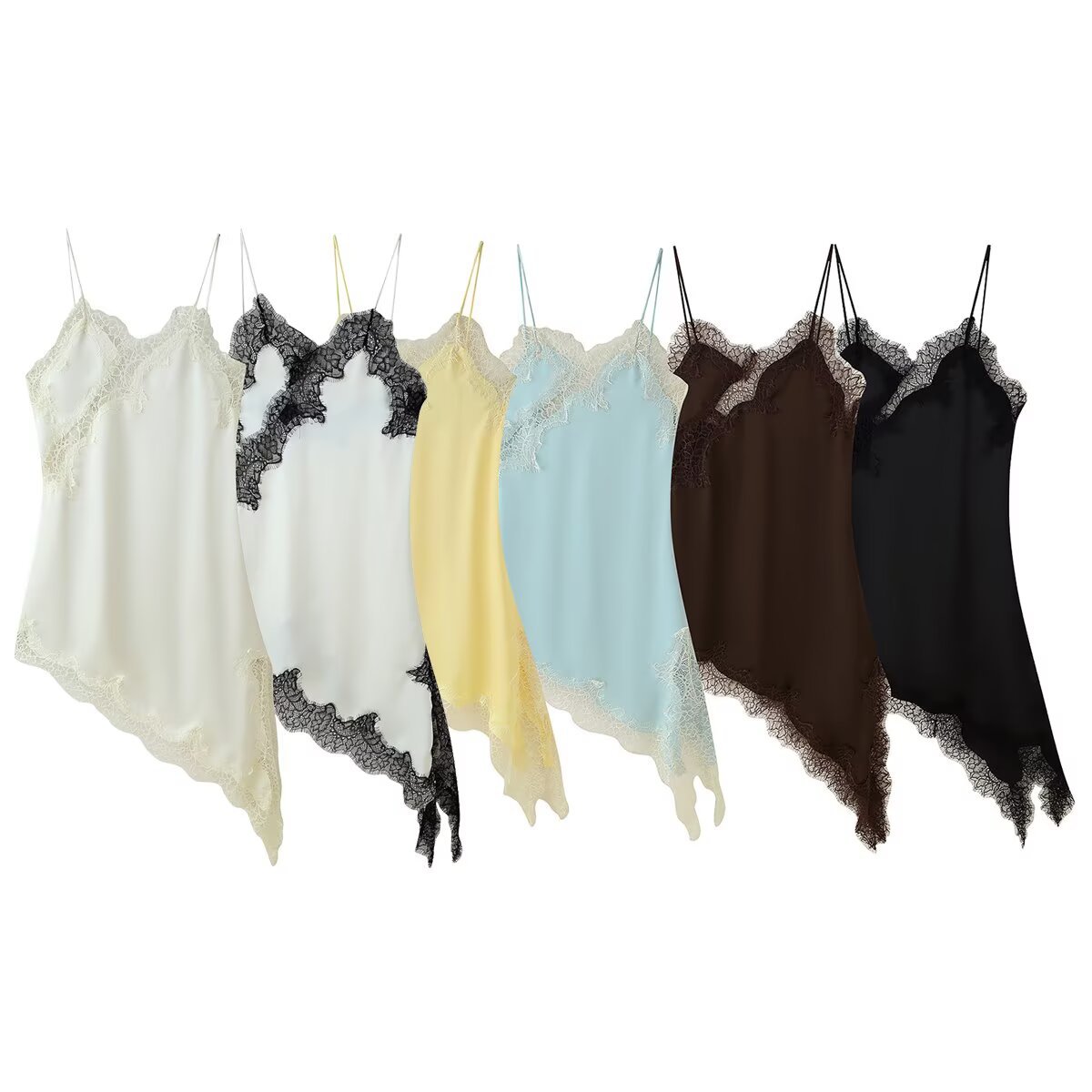 Asymmetrisches Spitzenkleid - Trendige Damenmode KUN-00030