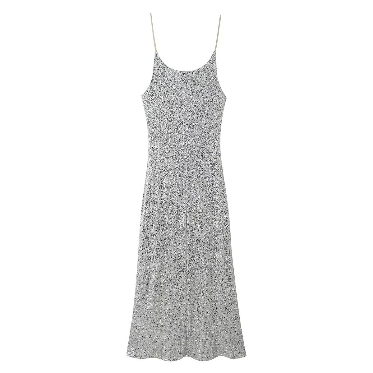 Vestido lencero con lentejuelas - Estilo europeo KUN-00150