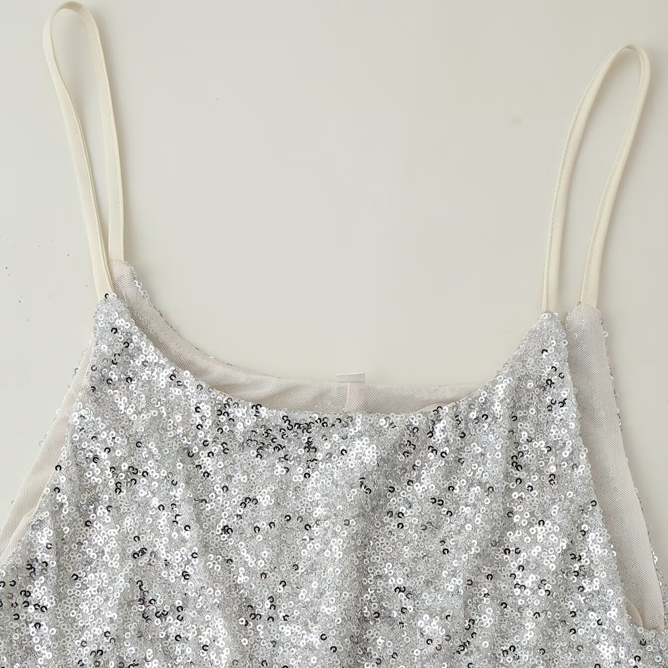 Vestido lencero con lentejuelas - Estilo europeo KUN-00150