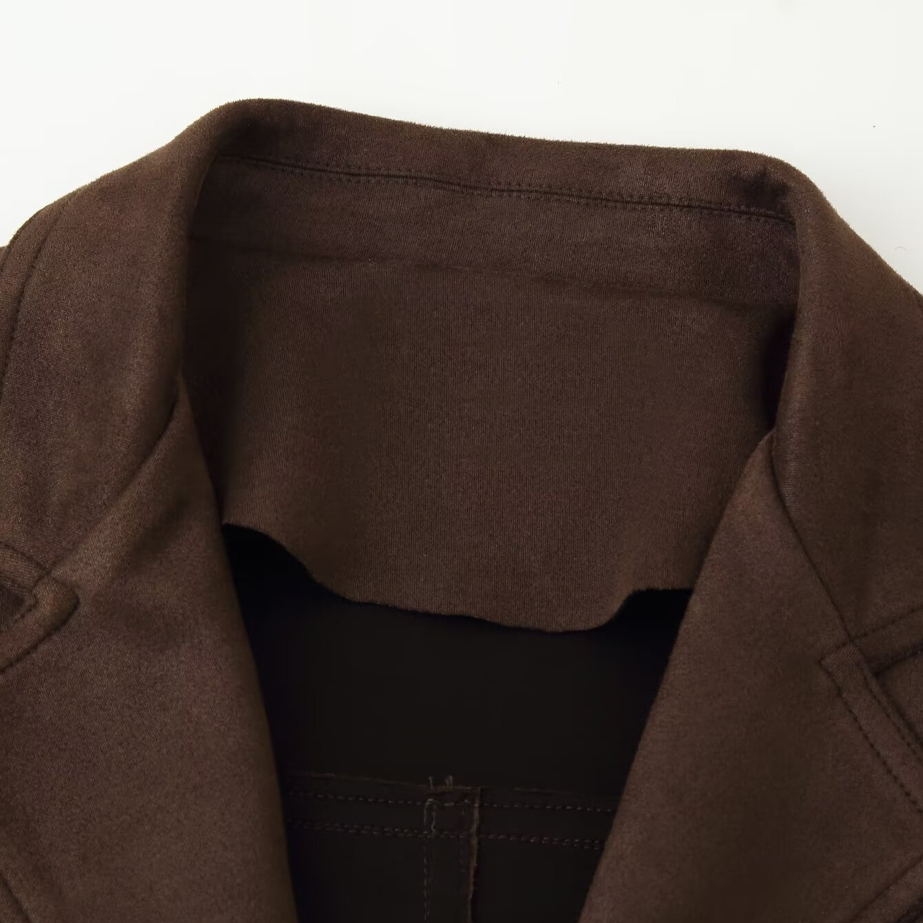 Faux Suede Belted Jacket - European Style KUN-00077