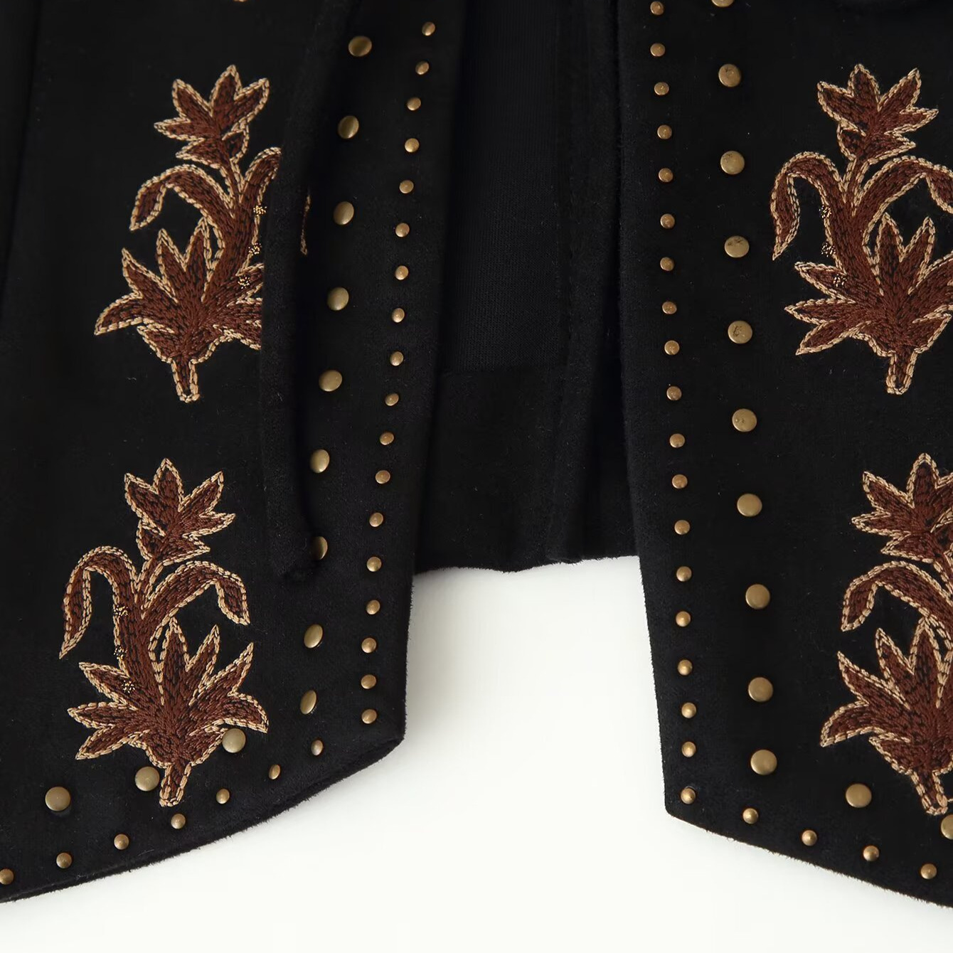 Imitatie suède tanktop met strass-borduurwerk KUN-00017