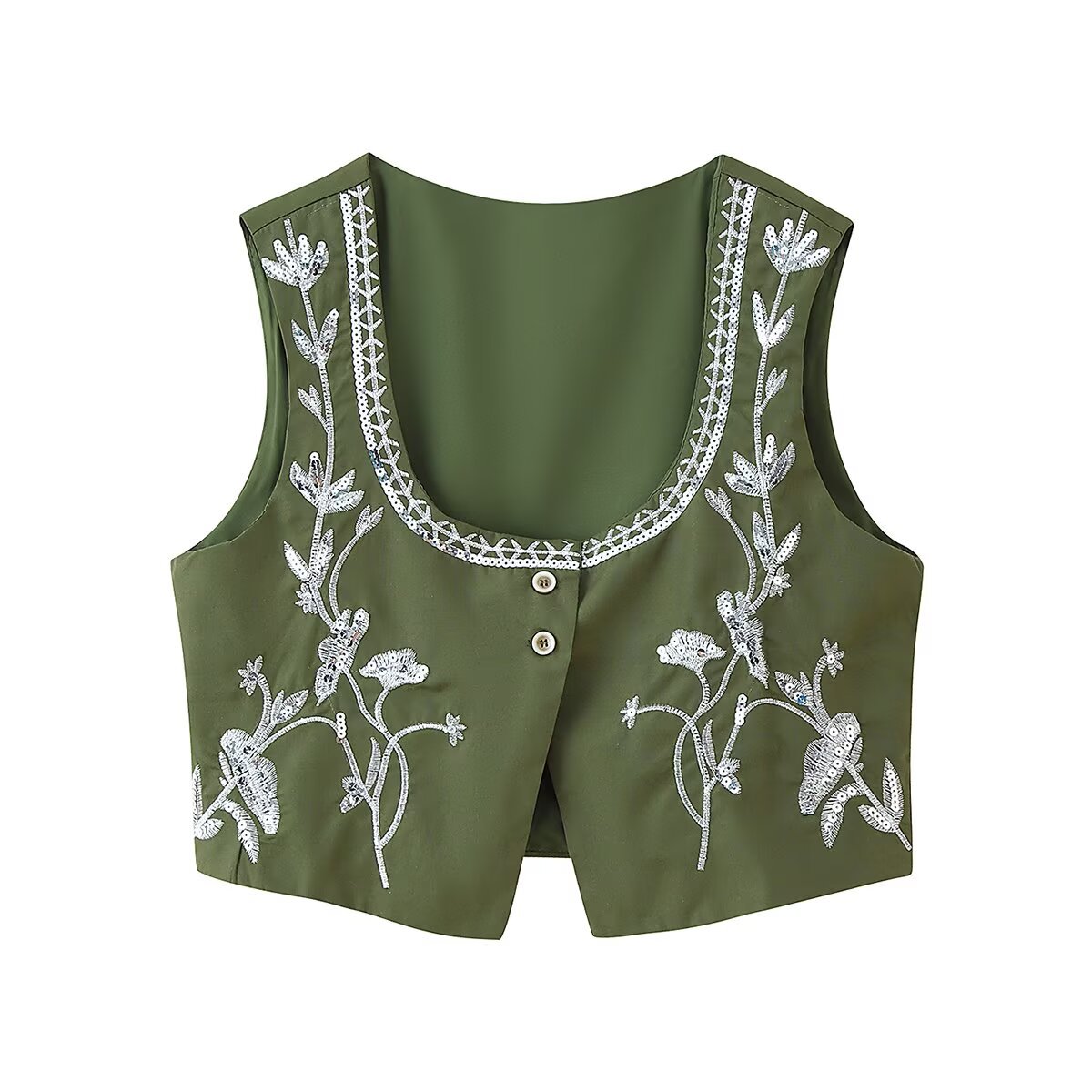 Vest en rok met paillettenborduursel KUN-00120