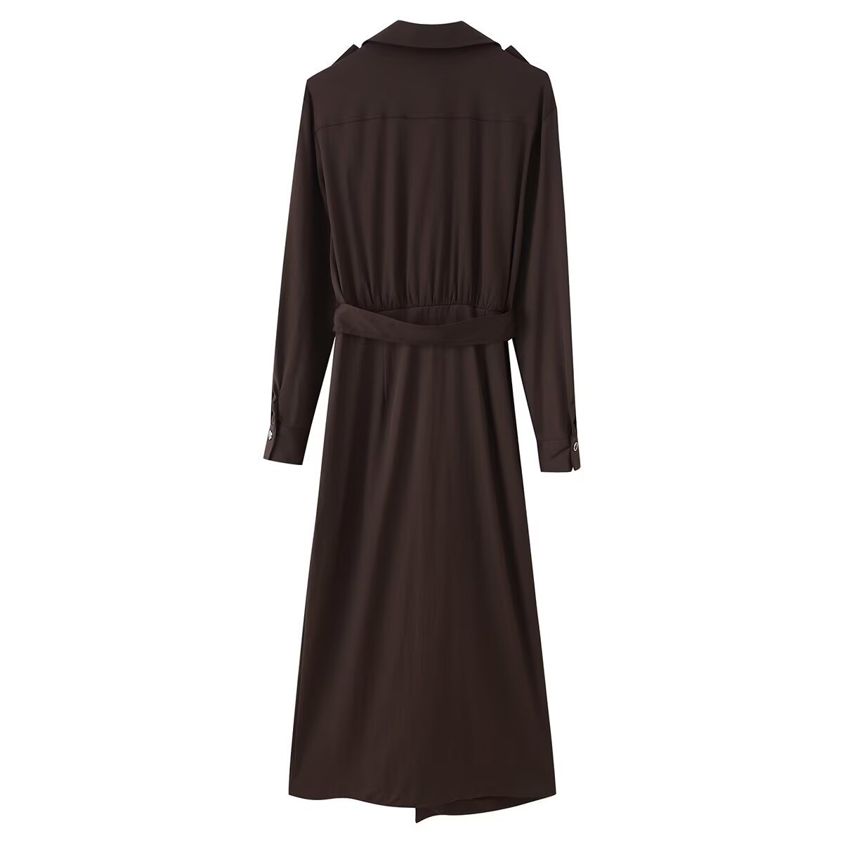 Midi Dress with Belt - European Style Women's Dress KUN-00103