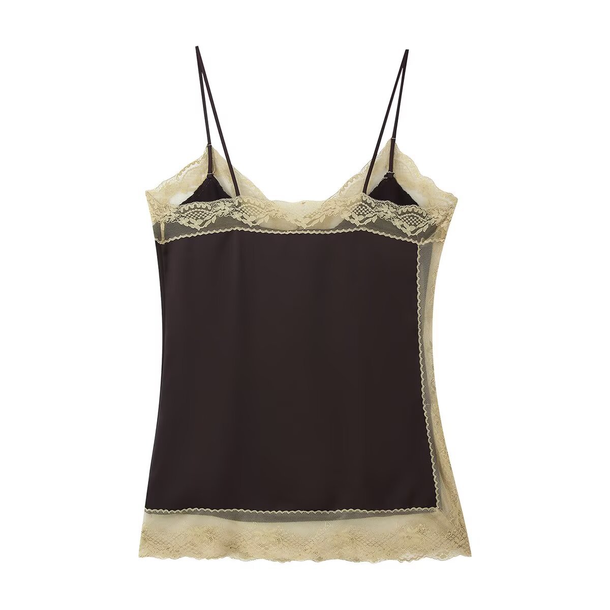 Satijnen kanten top en midi-rok set KUN-00078