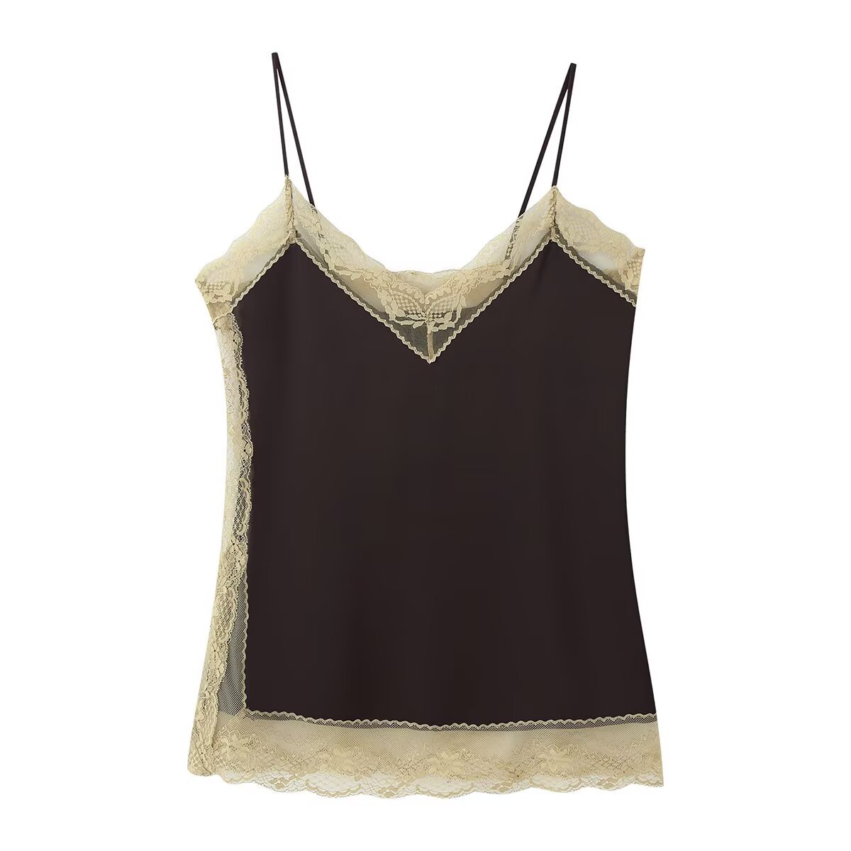 Satijnen kanten top en midi-rok set KUN-00078