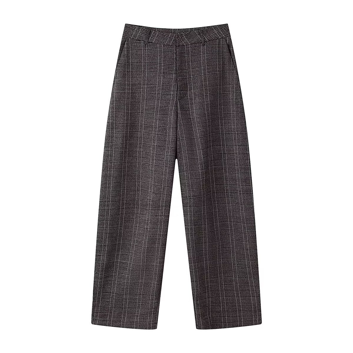 Pantalon ballon en laine mélangée avec ourlet à volants KUN-00132