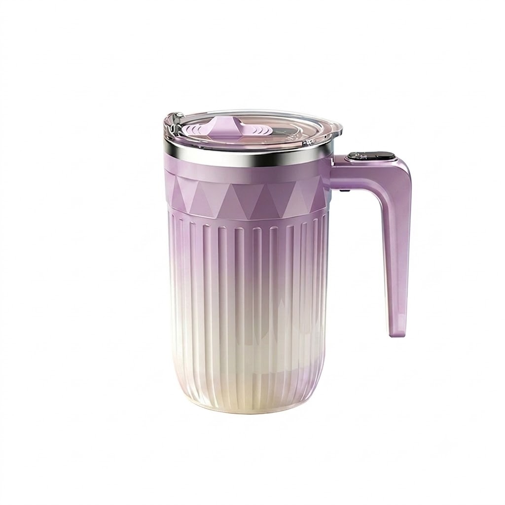 Automatischer 450-ml-Kaffeebecher mit Selbstumrührfunktion, 8000 U/min Magnetrührbecher, Edelstahl 316, USB-C-aufladbarer, tragbarer Reisebecher mit automatischer Rührfunktion