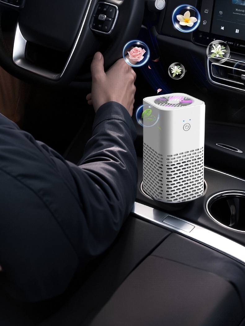 Portable Car Air Purifier & Odor Eliminator, USB Powered HEPA Filtration, Negative Ion Air Cleaner for Formaldehyde & Odors in Vehicles