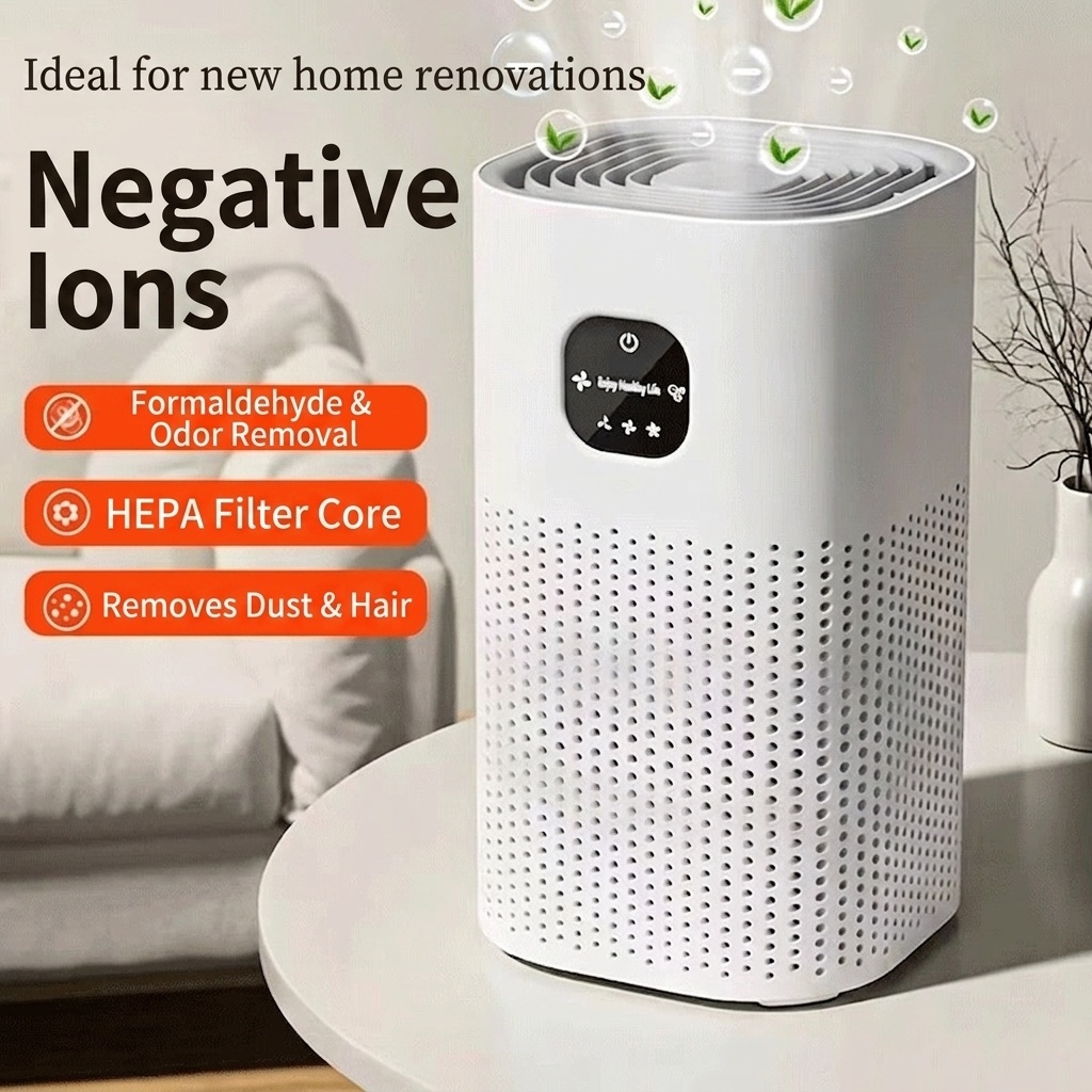 Portable USB Air Purifier for Home & Office, Negative Ion Generator for Smoke & Formaldehyde Removal, Quiet Desktop Air Cleaner for Baby Room