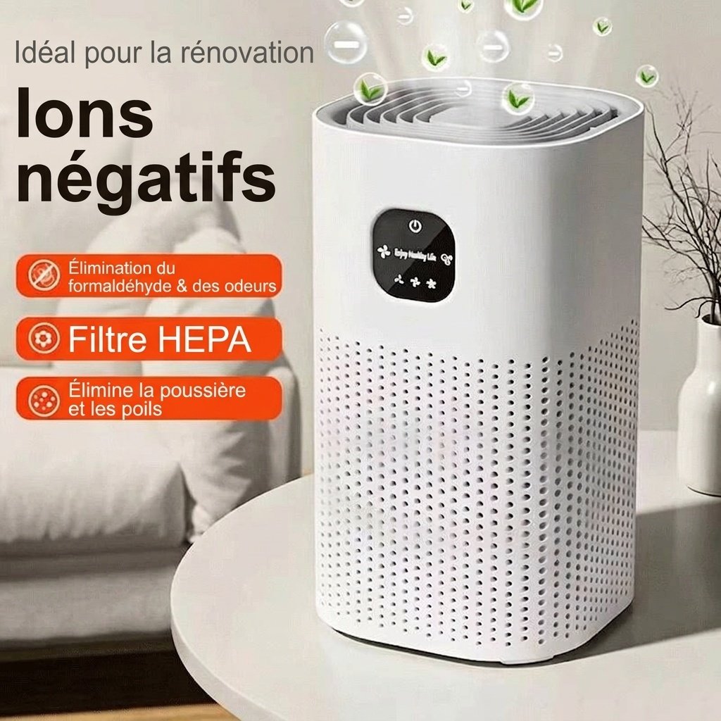 Purificateur d'air portable USB pour la maison et le bureau, générateur d'ions négatifs pour l'élimination de la fumée et du formaldéhyde, purificateur d'air de bureau silencieux pour la chambre de bébé