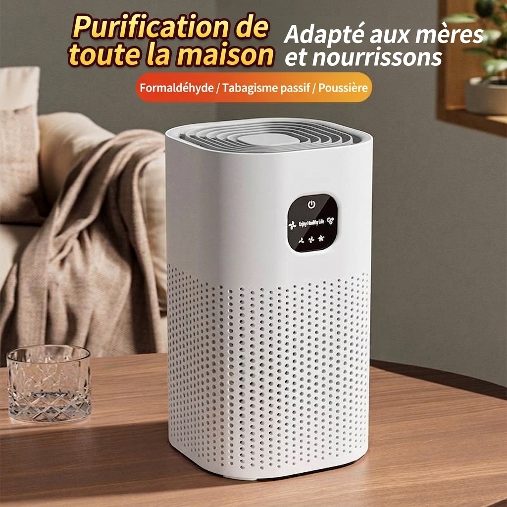 Purificateur d'air portable USB pour la maison et le bureau, générateur d'ions négatifs pour l'élimination de la fumée et du formaldéhyde, purificateur d'air de bureau silencieux pour la chambre de bébé