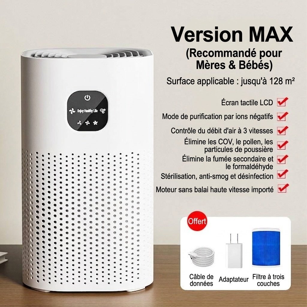 Purificateur d'air portable USB pour la maison et le bureau, générateur d'ions négatifs pour l'élimination de la fumée et du formaldéhyde, purificateur d'air de bureau silencieux pour la chambre de bébé