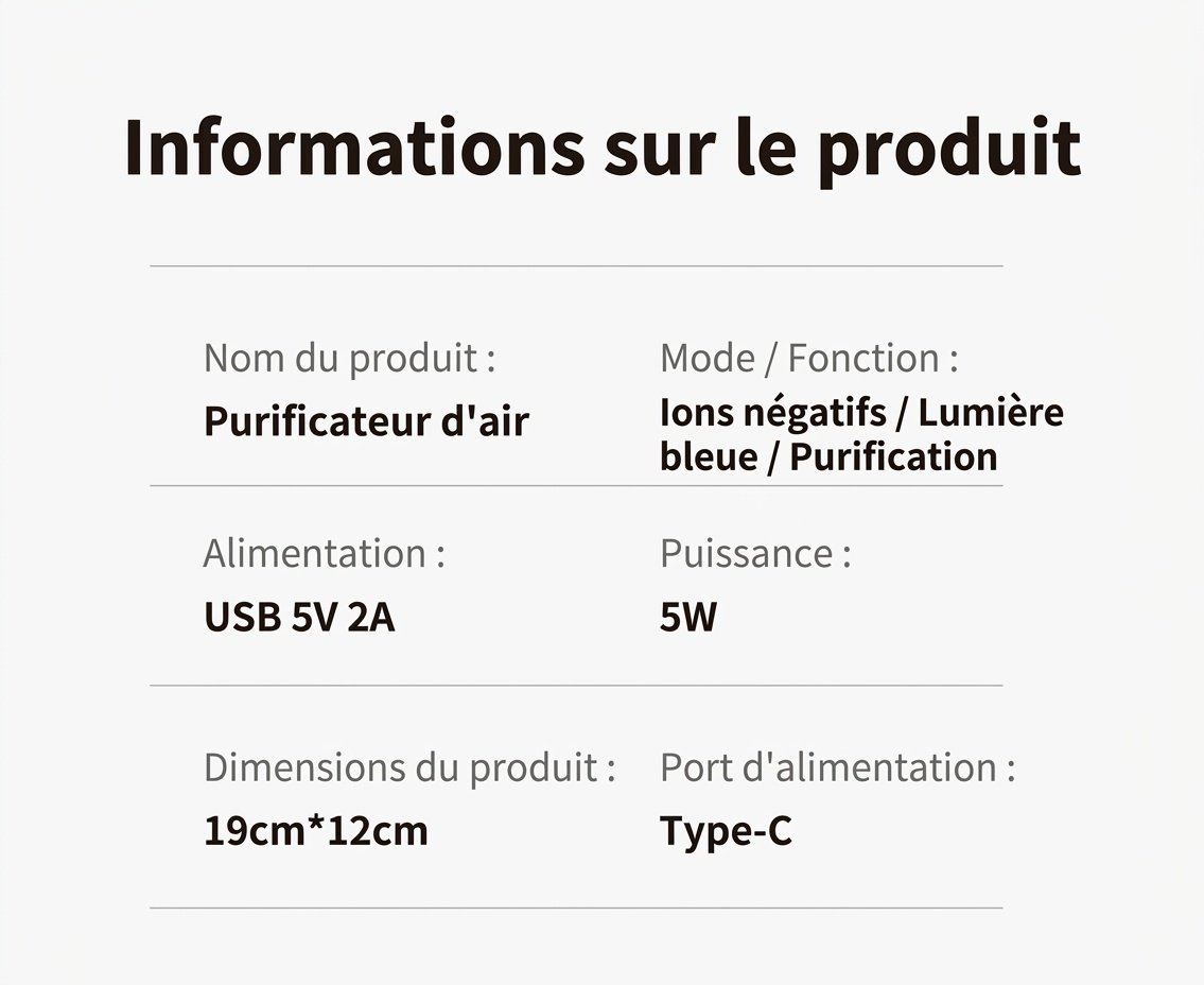 Purificateur d'air portable H13 HEPA avec filtre à charbon actif et diffuseur d'arômes, ultra-silencieux (37 dB), purificateur d'air multicouche alimenté par USB-C pour la maison et le bureau