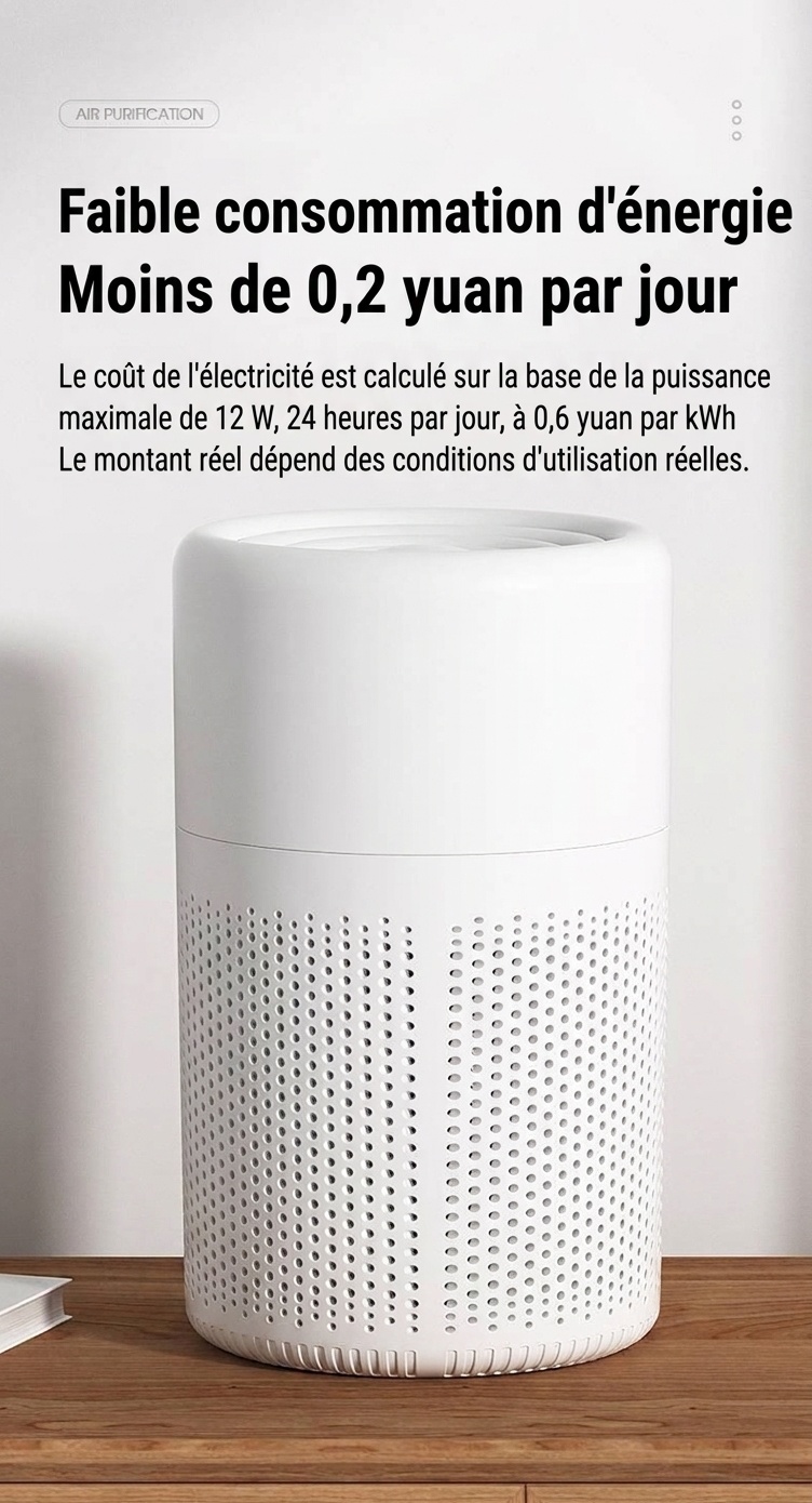 Purificateur d'air portable H13 HEPA avec filtre à charbon actif et diffuseur d'arômes, ultra-silencieux (37 dB), purificateur d'air multicouche alimenté par USB-C pour la maison et le bureau