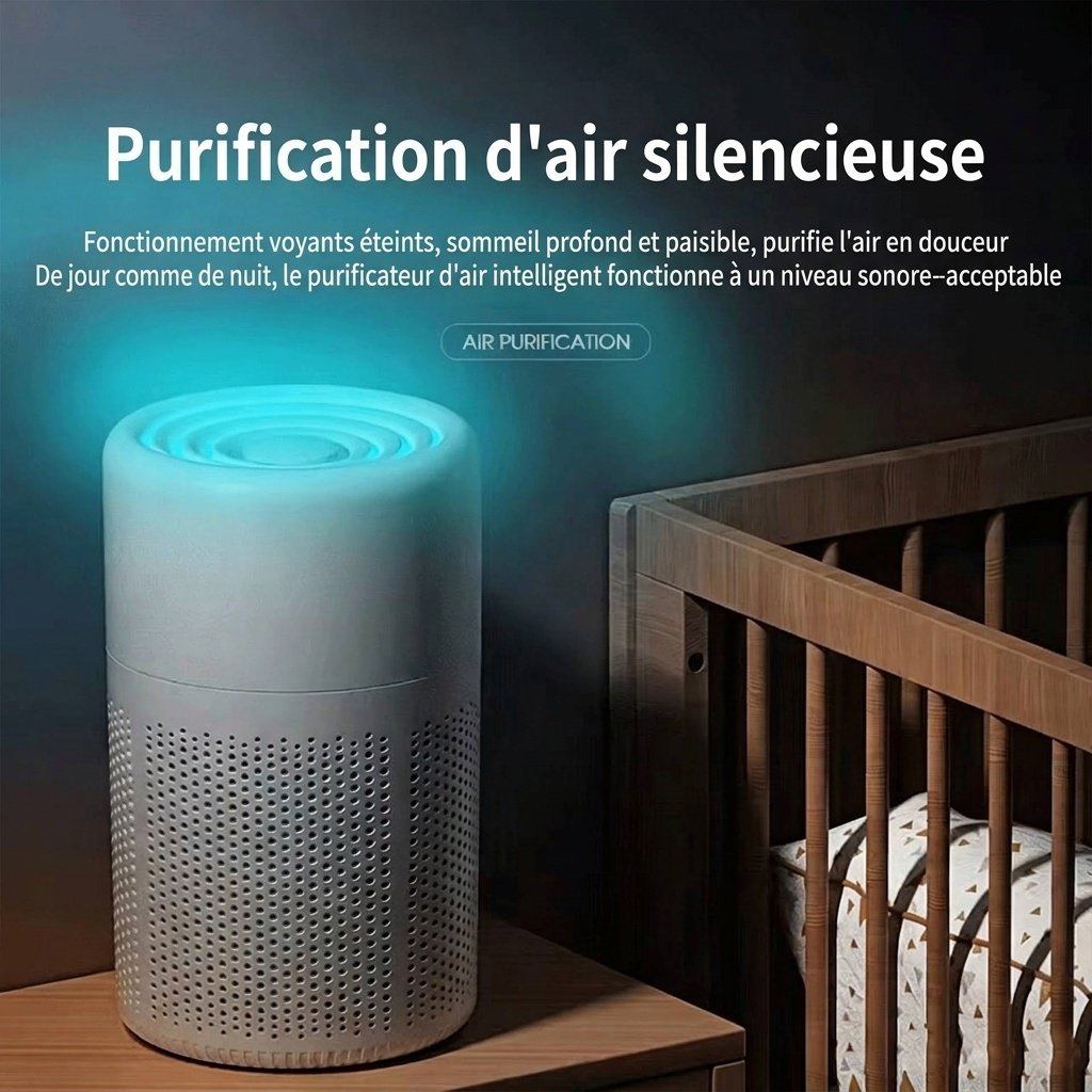 Purificateur d'air portable H13 HEPA avec filtre à charbon actif et diffuseur d'arômes, ultra-silencieux (37 dB), purificateur d'air multicouche alimenté par USB-C pour la maison et le bureau