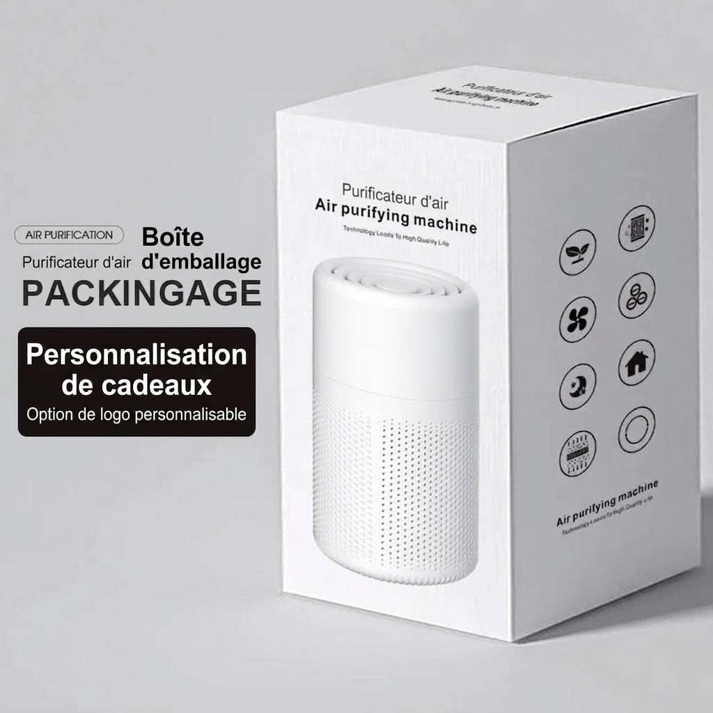 Purificateur d'air portable H13 HEPA avec filtre à charbon actif et diffuseur d'arômes, ultra-silencieux (37 dB), purificateur d'air multicouche alimenté par USB-C pour la maison et le bureau