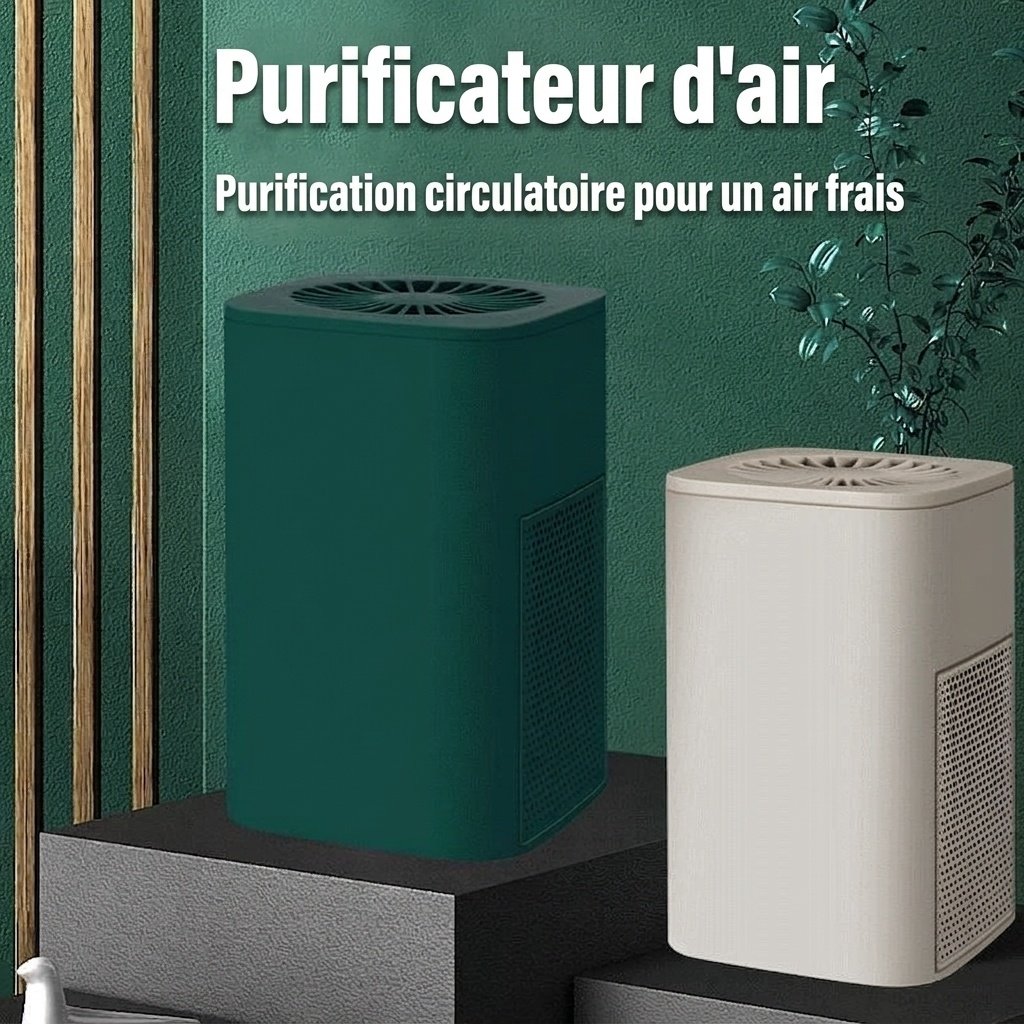 Purificateur d'air USB compact avec filtration au charbon actif, purificateur d'air portable et silencieux pour la maison, le bureau, le bureau et les petits espaces.