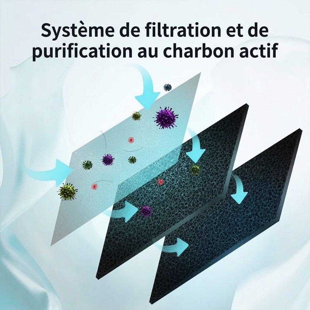 Purificateur d'air USB compact avec filtration au charbon actif, purificateur d'air portable et silencieux pour la maison, le bureau, le bureau et les petits espaces.
