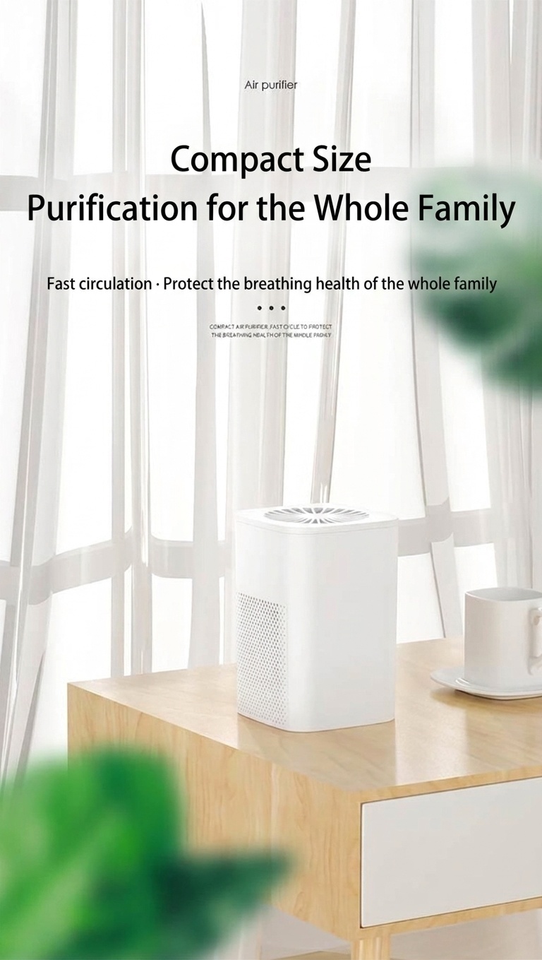 Compact USB Air Purifier with Activated Carbon Filtration, Quiet Portable Air Cleaner for Home, Office, Desk & Small Spaces