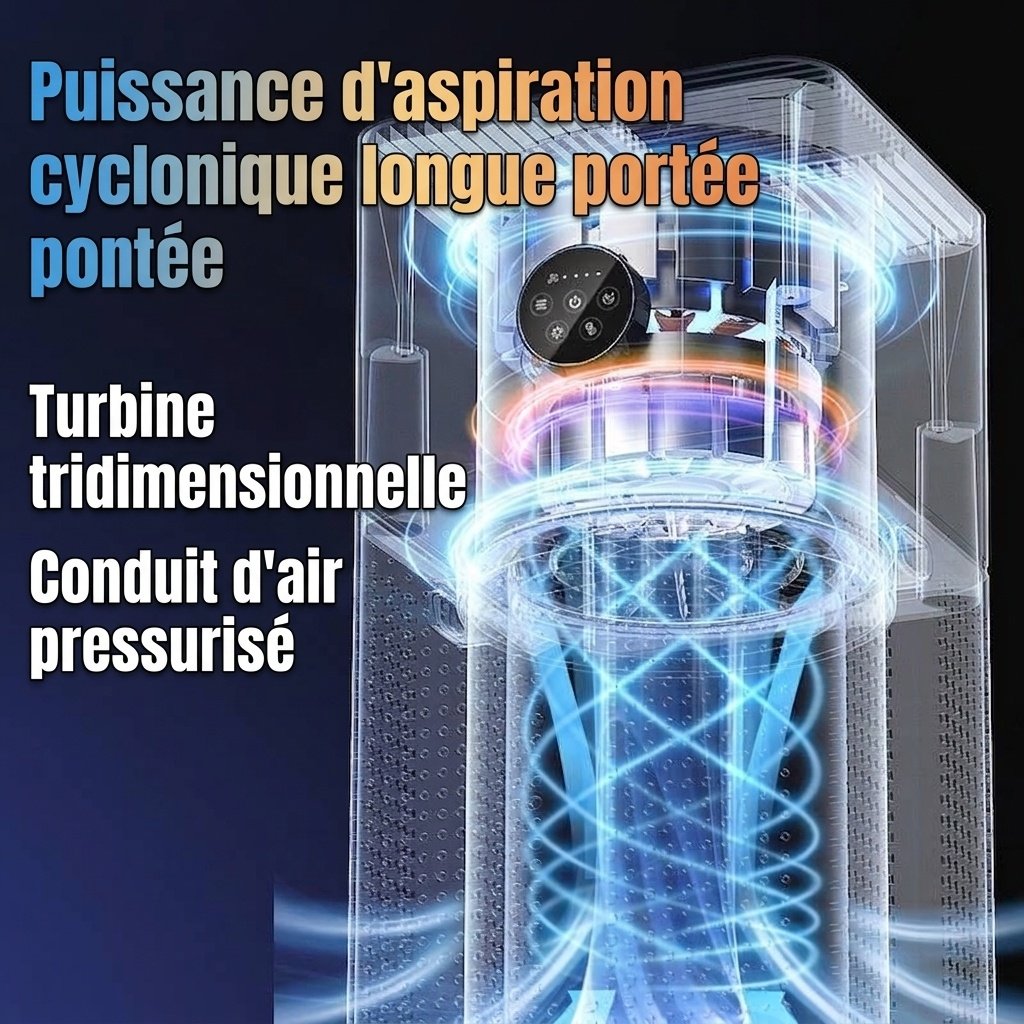 Purificateur d'air intelligent HEPA pour la maison et les grandes pièces, filtration multicouche contre les allergènes et les odeurs, fonctionnement ultra-silencieux (20 dB) avec télécommande