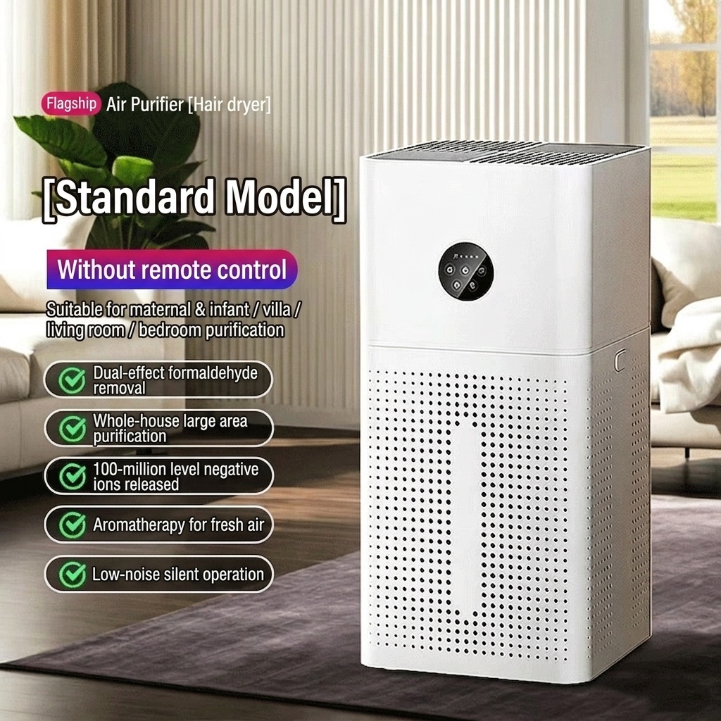 Smart HEPA Air Purifier for Home & Large Rooms, Multi-Layer Filtration for Allergens & Odors, Ultra-Quiet 20dB Operation with Remote Control