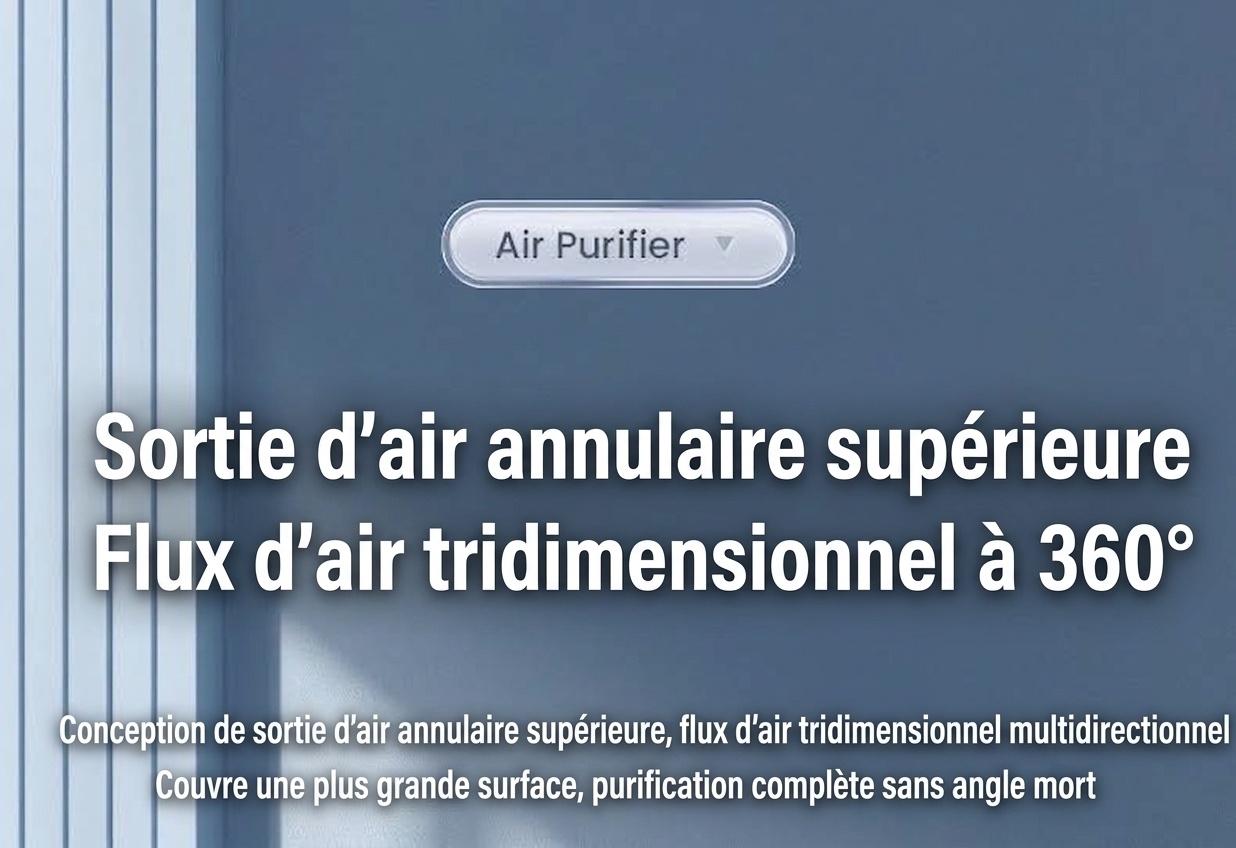 Purificateur d'air compact HEPA avec filtre à charbon actif, diffuseur d'aromathérapie, lumière bleue, diffusion d'air à 360°, purificateur d'air silencieux USB-C pour chambre et bureau