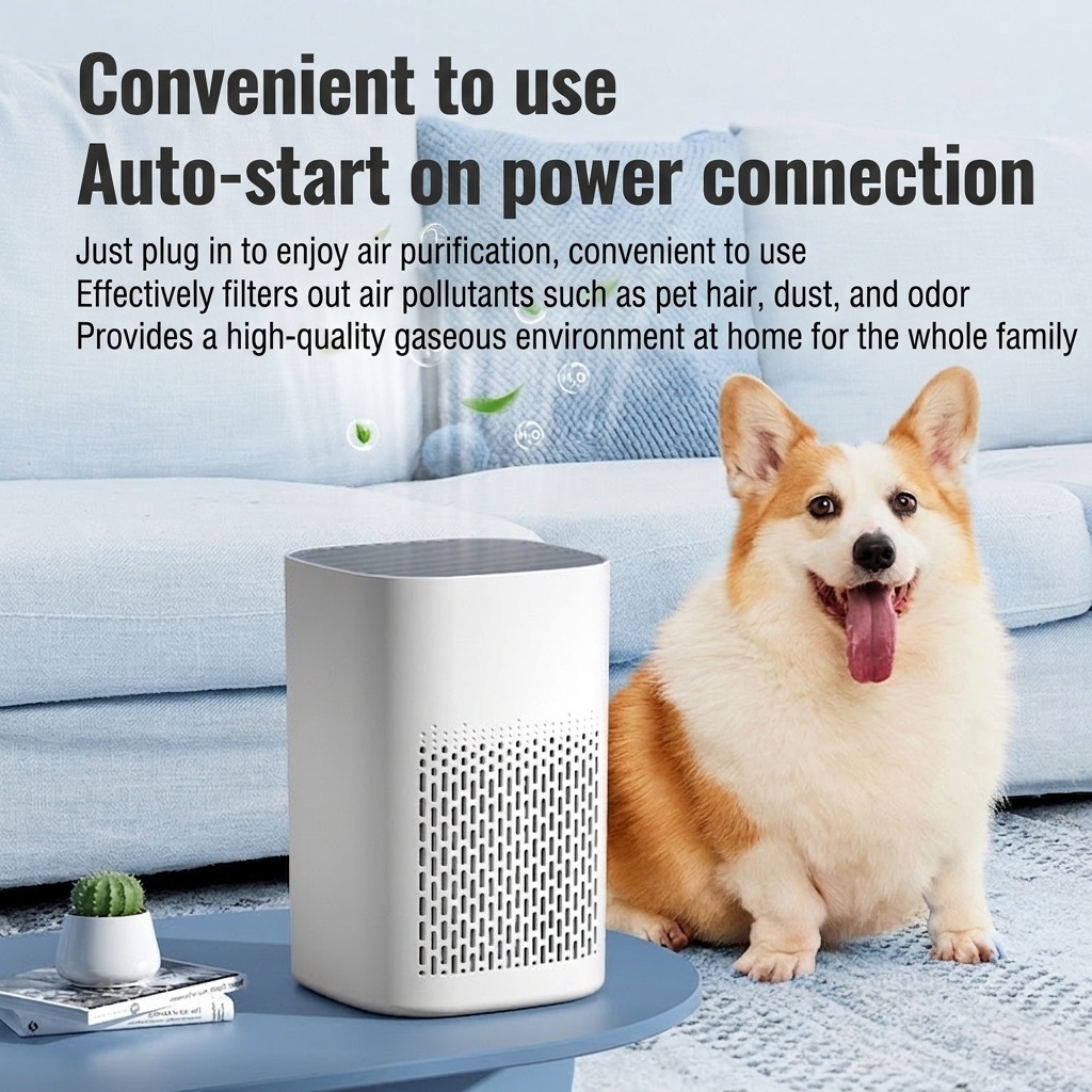 Compact HEPA Air Purifier with Activated Carbon Filter, Aromatherapy Diffuser, Blue Light, 360° Air Supply, USB-C Quiet Air Cleaner for Bedroom & Office