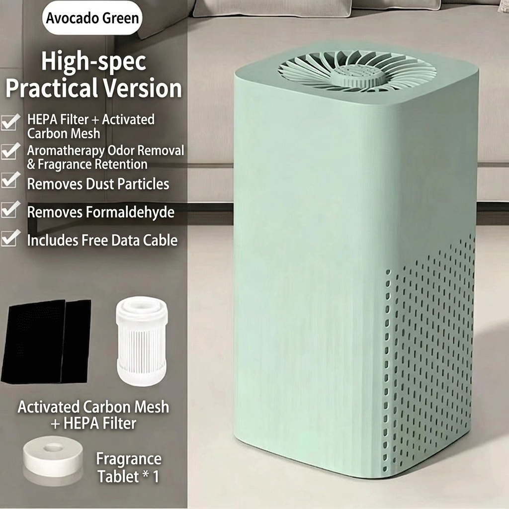 Compact Air Purifier with HEPA & Activated Carbon Filter, Integrated Aroma Diffuser, Quiet Operation Odor, Dust & Pollen Remover for Home & Bedroom