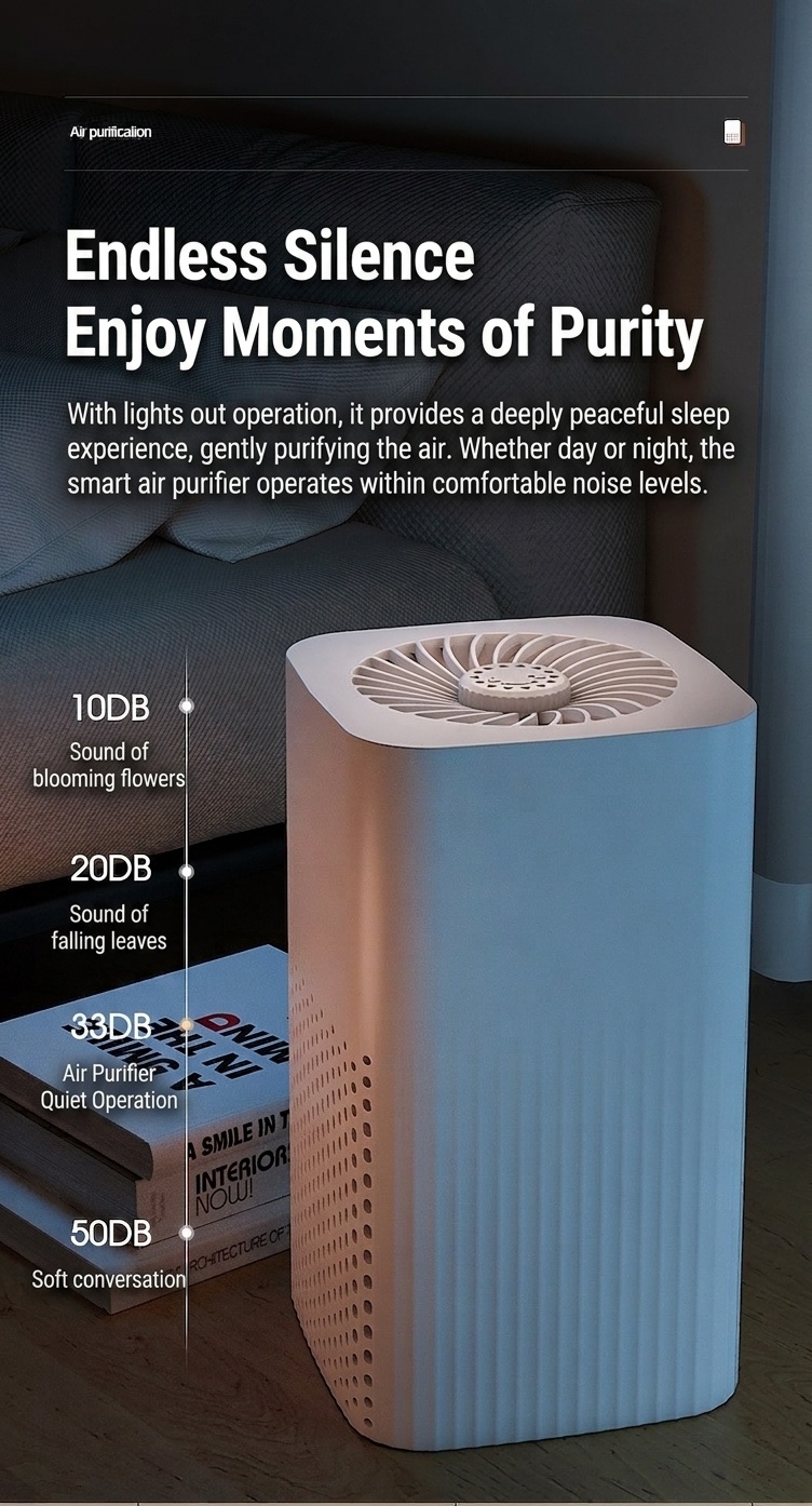 Compact Air Purifier with HEPA & Activated Carbon Filter, Integrated Aroma Diffuser, Quiet Operation Odor, Dust & Pollen Remover for Home & Bedroom