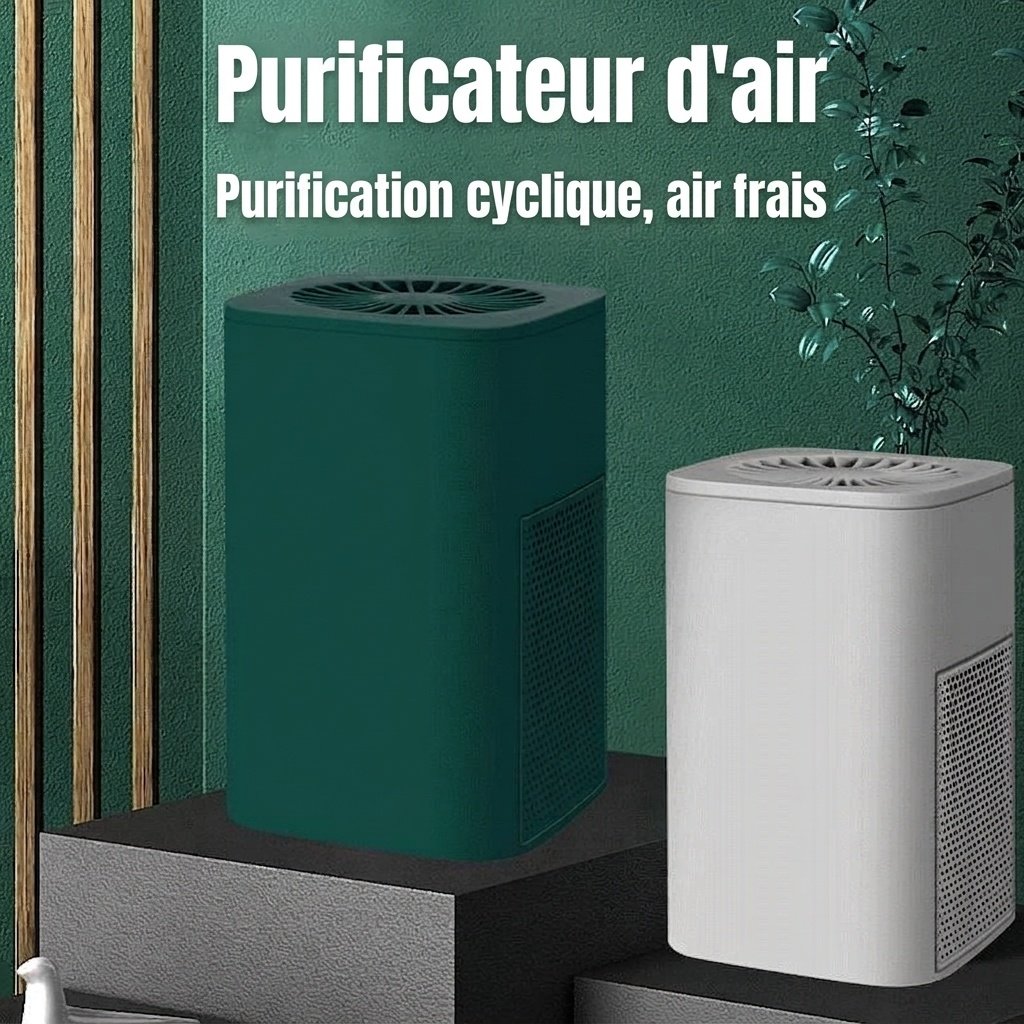 Purificateur d'air portable HEPA avec double filtre à charbon actif, fonctionnement silencieux ≤30 dB, purificateur d'air compact alimenté par USB pour la maison, le bureau et les espaces jusqu'à 42 m²