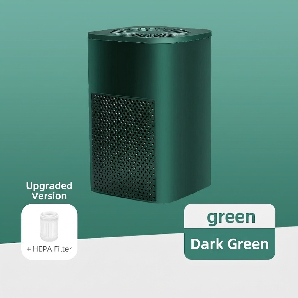 Portable HEPA Air Purifier with Dual Active Carbon Filter, Quiet ≤30dB Operation, USB Powered Compact Air Cleaner for Home, Office & Spaces up to 42m²