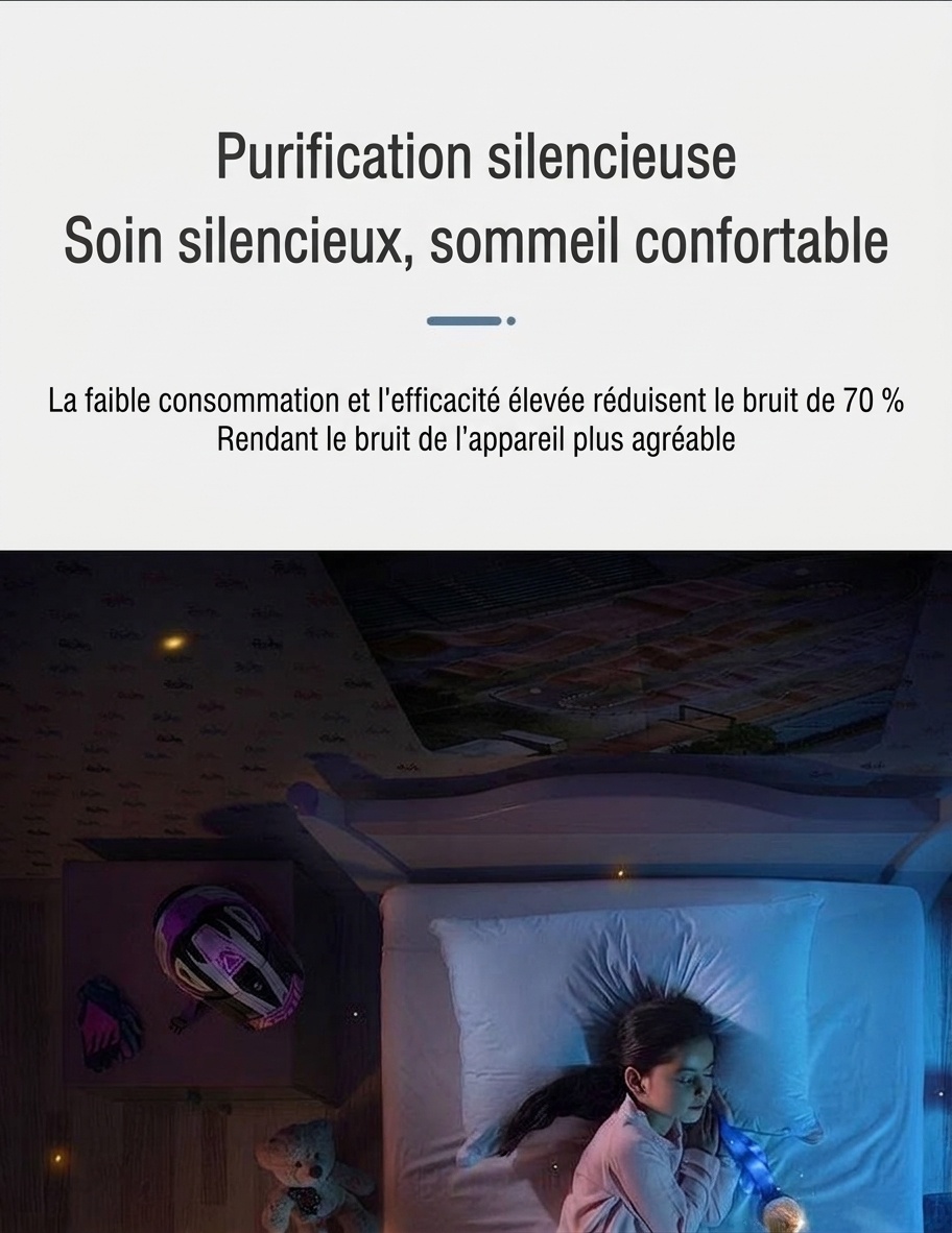 Purificateur d'air portable HEPA avec double filtre à charbon actif, fonctionnement silencieux ≤30 dB, purificateur d'air compact alimenté par USB pour la maison, le bureau et les espaces jusqu'à 42 m²